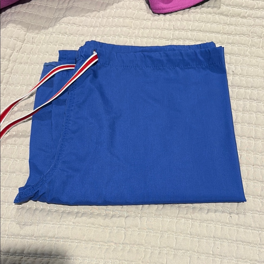 Blue Sky Scrubs Royal Blue Drawstring Pants size Small Tall